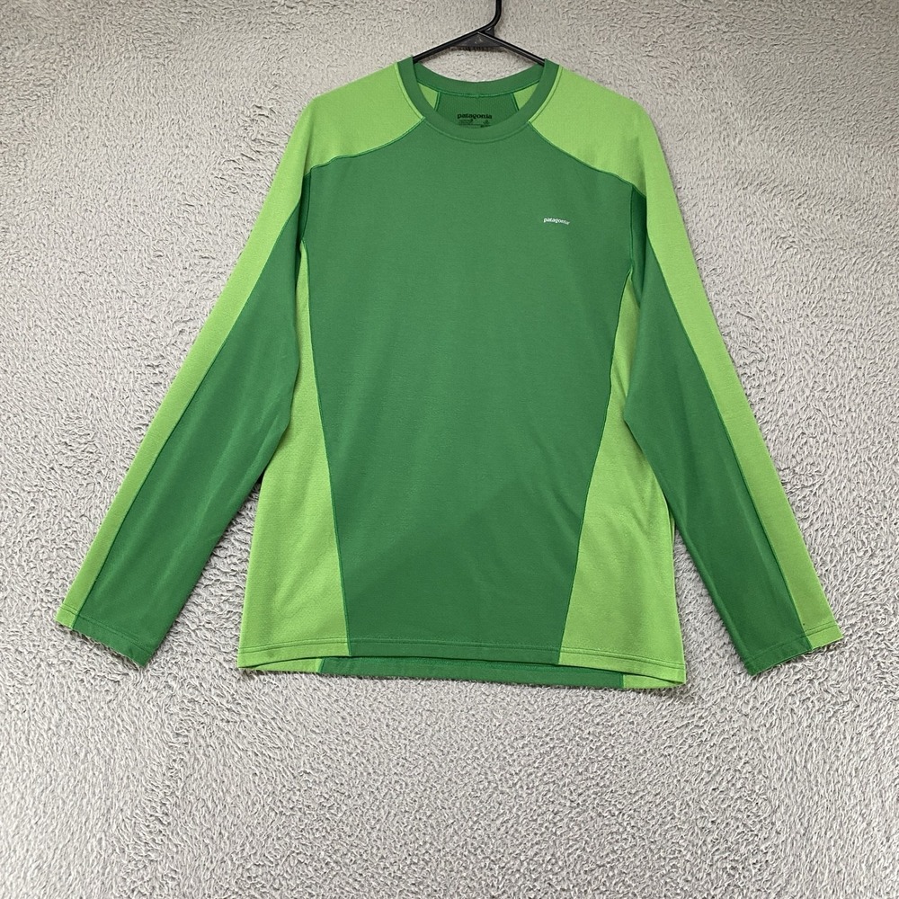 Patagonia Capilene 3 Shirt Mens Medium Green Long Sleeve Midweight Base Layer